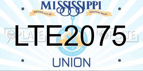 LTE2075 Mississippi License Plate