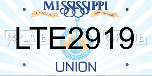 LTE2919 Mississippi License Plate