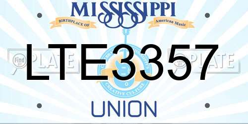 LTE3357 Mississippi License Plate