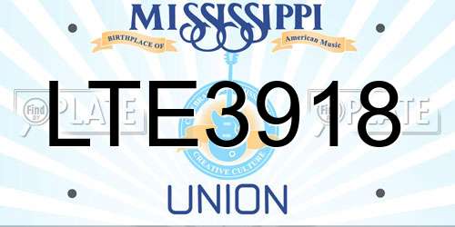 LTE3918 Mississippi License Plate
