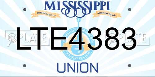 LTE4383 Mississippi License Plate