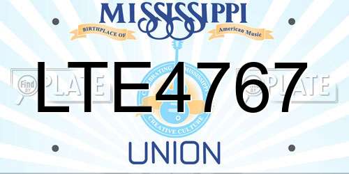 LTE4767 Mississippi License Plate