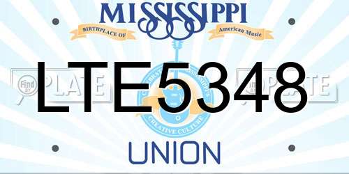 LTE5348 Mississippi License Plate