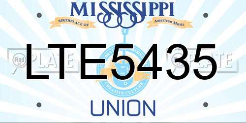 LTE5435 Mississippi License Plate
