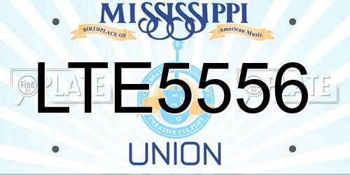 LTE5556 Mississippi License Plate