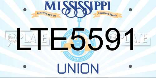 LTE5591 Mississippi License Plate