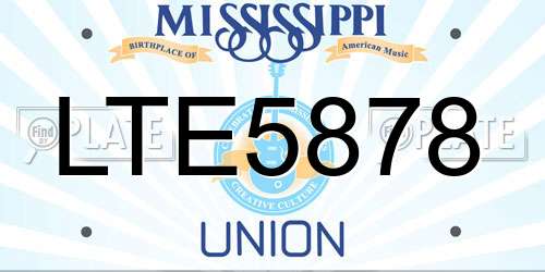 LTE5878 Mississippi License Plate