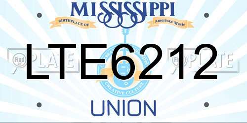 LTE6212 Mississippi License Plate
