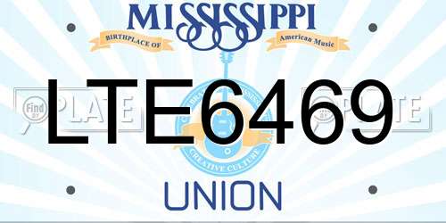 LTE6469 Mississippi License Plate