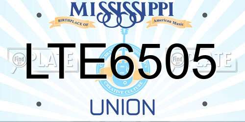 LTE6505 Mississippi License Plate
