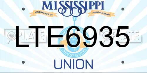 LTE6935 Mississippi License Plate