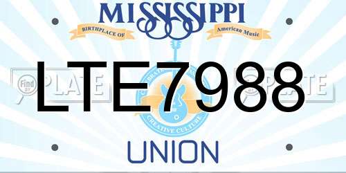 LTE7988 Mississippi License Plate