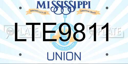 LTE9811 Mississippi License Plate