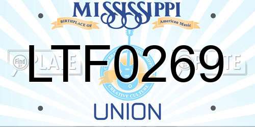 LTF0269 Mississippi License Plate