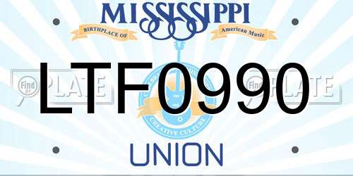 LTF0990 Mississippi License Plate