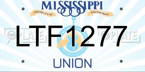 LTF1277 Mississippi License Plate