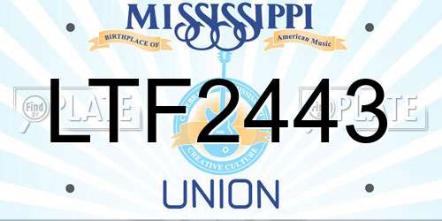 LTF2443 Mississippi License Plate