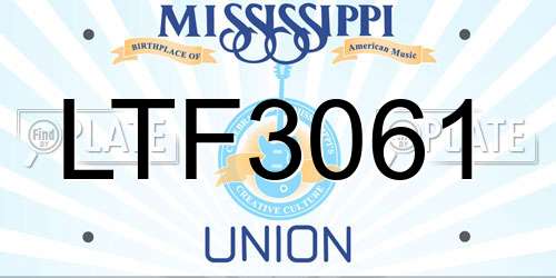 LTF3061 Mississippi License Plate
