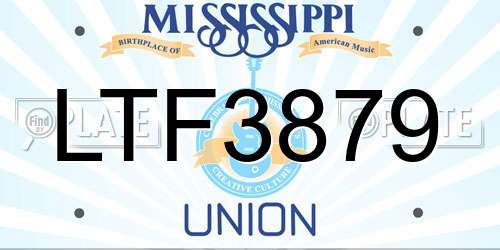 LTF3879 Mississippi License Plate