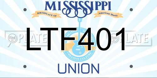 LTF401 Mississippi License Plate