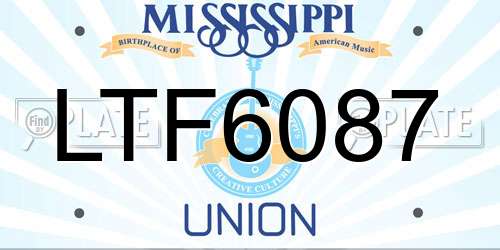 LTF6087 Mississippi License Plate