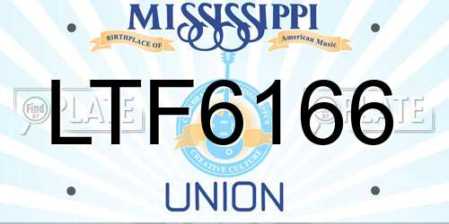 LTF6166 Mississippi License Plate