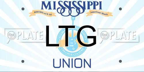 LTG Mississippi License Plate