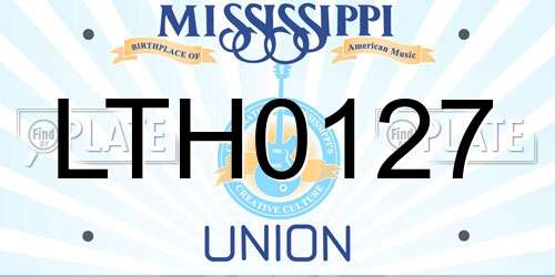 LTH0127 Mississippi License Plate