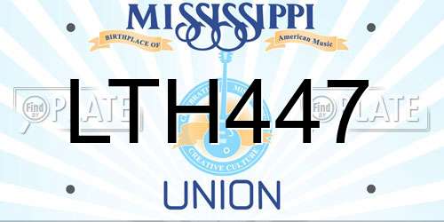 LTH447 Mississippi License Plate