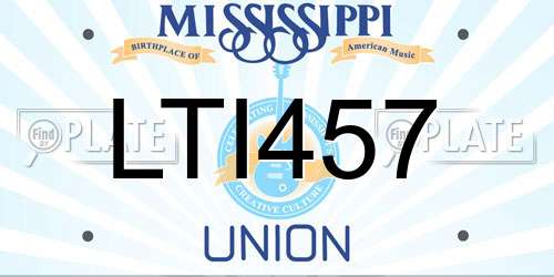LTI457 Mississippi License Plate