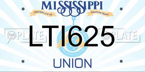 LTI625 Mississippi License Plate