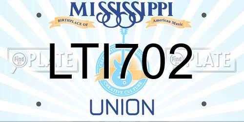 LTI702 Mississippi License Plate