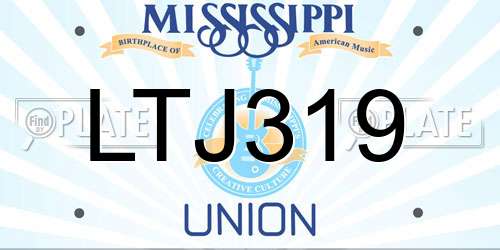 LTJ319 Mississippi License Plate