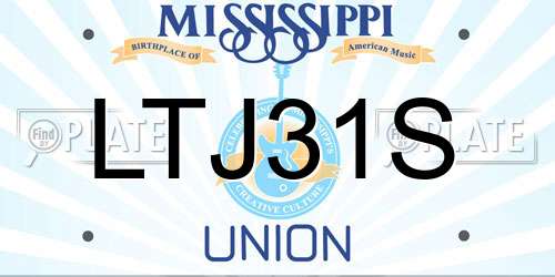 LTJ31S Mississippi License Plate