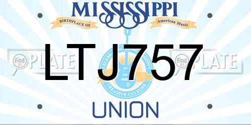 LTJ757 Mississippi License Plate