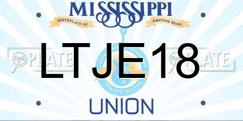 LTJE18 Mississippi License Plate