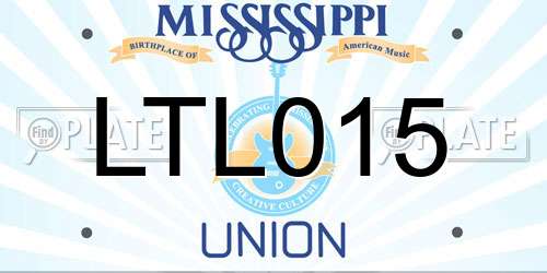 LTL015 Mississippi License Plate