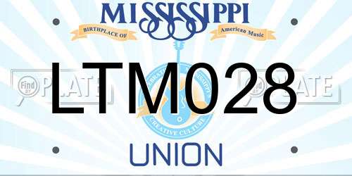 LTM028 Mississippi License Plate