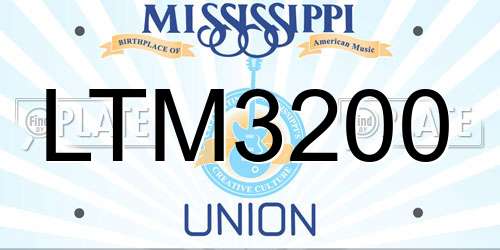 LTM3200 Mississippi License Plate