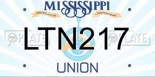 LTN217 Mississippi License Plate