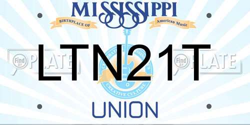 LTN21T Mississippi License Plate