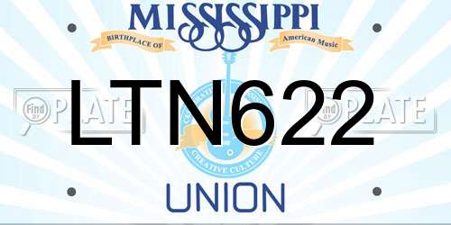 LTN622 Mississippi License Plate