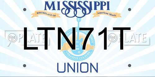 LTN71T Mississippi License Plate