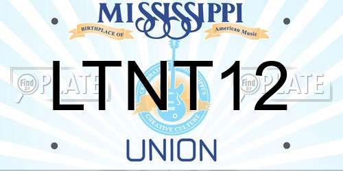 LTNT12 Mississippi License Plate