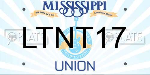 LTNT17 Mississippi License Plate