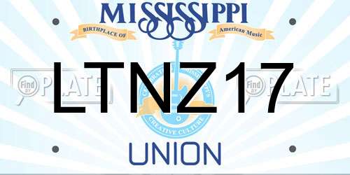 LTNZ17 Mississippi License Plate
