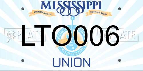 LTO006 Mississippi License Plate