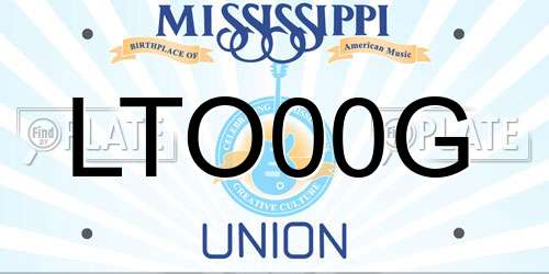 LTO00G Mississippi License Plate
