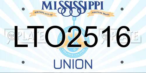 LTO2516 Mississippi License Plate