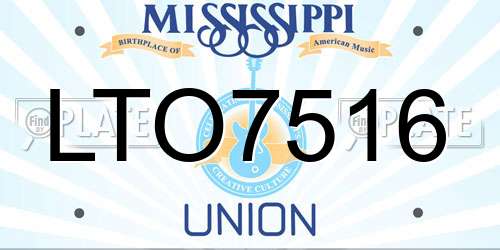 LTO7516 Mississippi License Plate